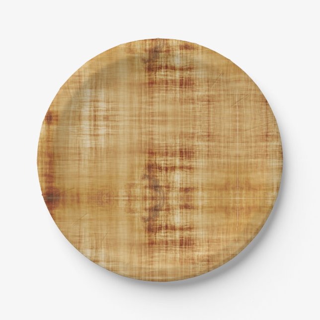 Abstrait, assiette en papier marron (Devant)