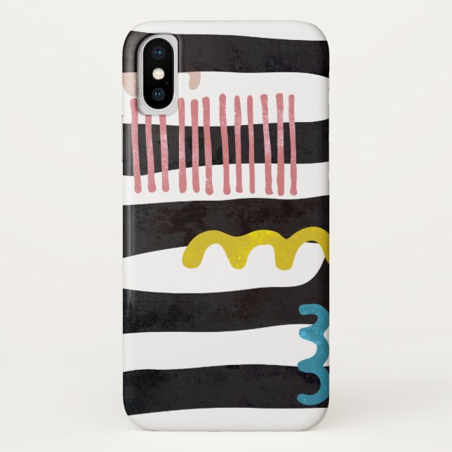 Abstrait bande noire Coque-Mate iPhone X Coque (Dos)