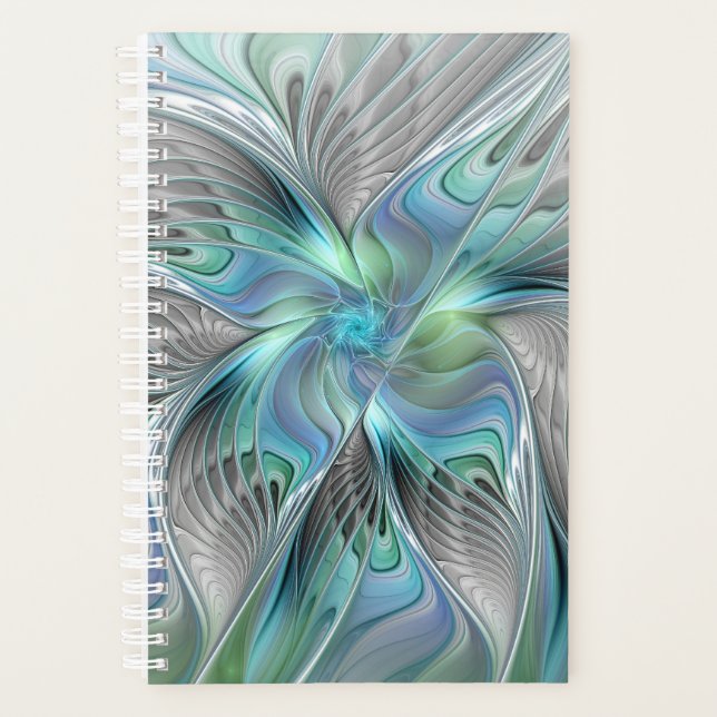 Abstrait Bleu Vert Papillon Imaginaire Fractal Art (Devant)