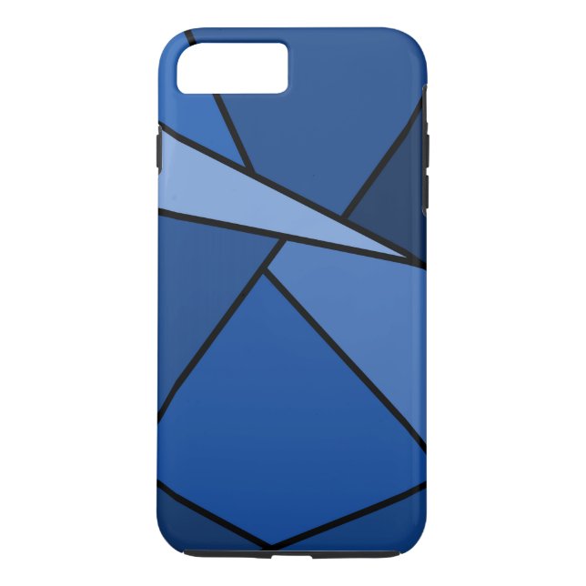 Abstrait Blue Shapes iPhone 8/7 Plus Coque dur (Dos)