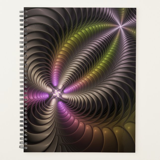 Abstrait brillant Trippy coloré 3D Fractal Art (Devant)