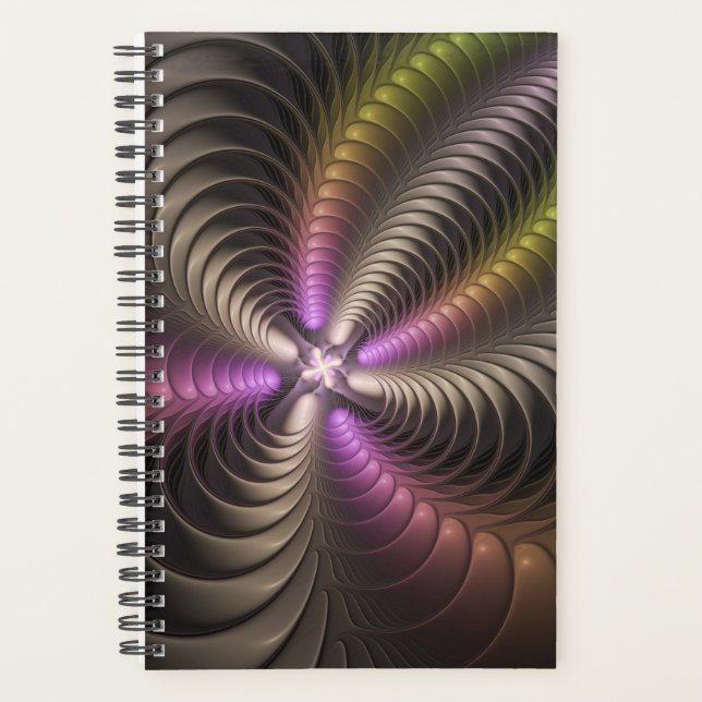 Abstrait brillant Trippy coloré 3D Fractal Art (Devant)