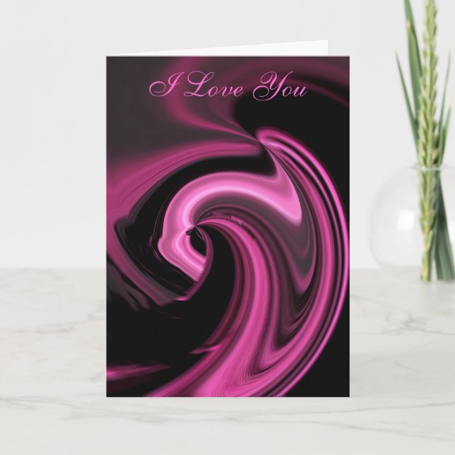 Abstrait Coeur rose Je T'AIME Carte (Devant)