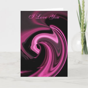 Abstrait Coeur rose Je T'AIME Carte