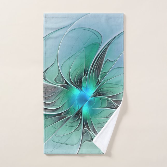 Abstrait De Bleu, Art Fractal Moderne (Serviette à main)