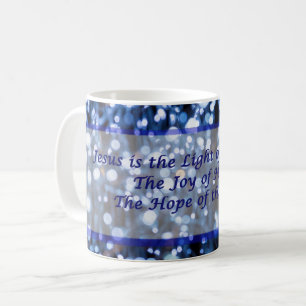 Abstrait De Lumières Bleues Texte Café Mug