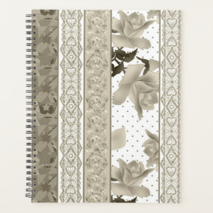 Abstrait dentelle rétro vintage beige roses f