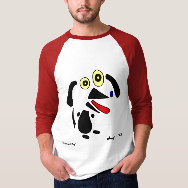 Abstrait Dog Mens Raglan T-Shirt (Devant)
