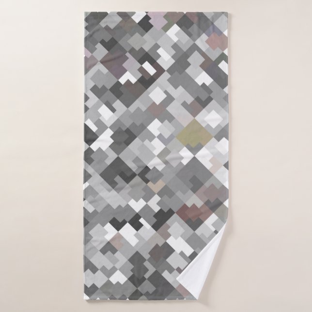 Abstrait en mosaïque  gris clair sans couture PA a (Serviette de bain)