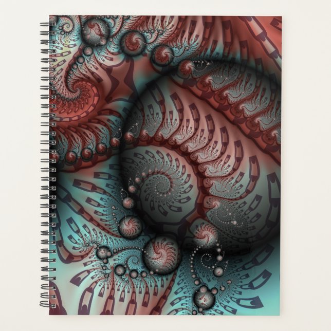 Abstrait Fantastique Vivid Art Fractal Brun Bleu (Devant)