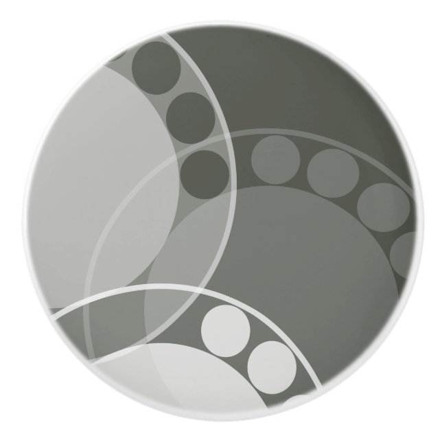 Abstrait Fern Frond - Vert foncé - Bouton de tiroi (Devant)