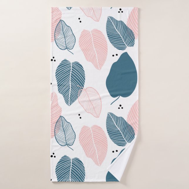 Abstrait feuille tropical moderne motif (Serviette de bain)