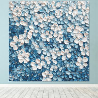 Abstrait Fleur Bleu Dense Art Mural