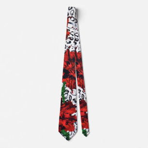 Abstrait Floral Cravate homme argent