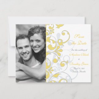 Abstrait Floral Enregistrer la carte Date