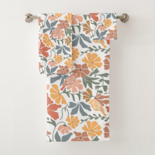 Abstrait Floral & Oiseaux Mi-siècle Motif moderne