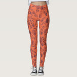 Abstrait Floral Orange Purple Leggings Chic<br><div class="desc">Complétez votre tenue à l'automne ou à tout moment avec ces leggings abstraits floraux chic. Orange et violets rendent les saisons d'automne,  de printemps et d'été amusantes et apportera un coup de couleur à l'hiver.</div>