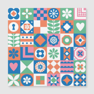 Abstrait Floral Scandinavian Folk Motif