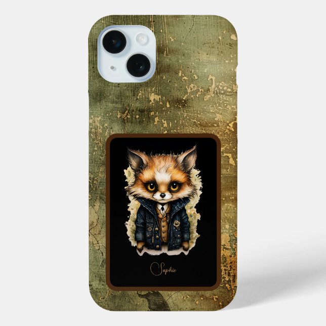 Abstrait Fox Collegiate coque iphone-Mate (Verso)