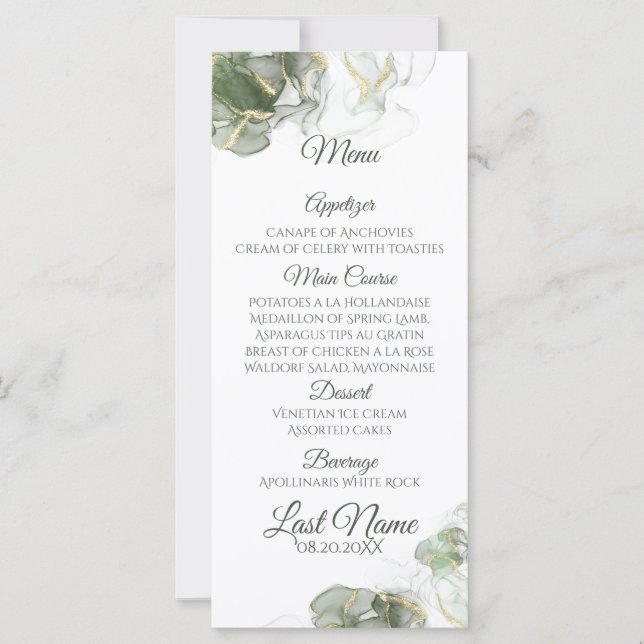 Abstrait Gold Muted Sage Green (Devant)