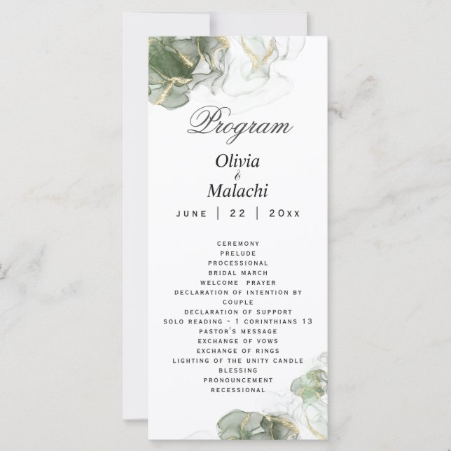 Abstrait Gold Muted Sage Green (Devant)