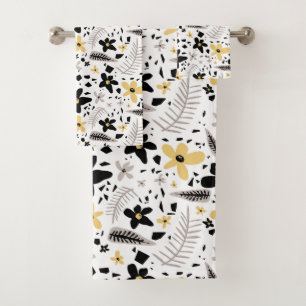 Abstrait Gris jaune noir gris sans joint motif flo