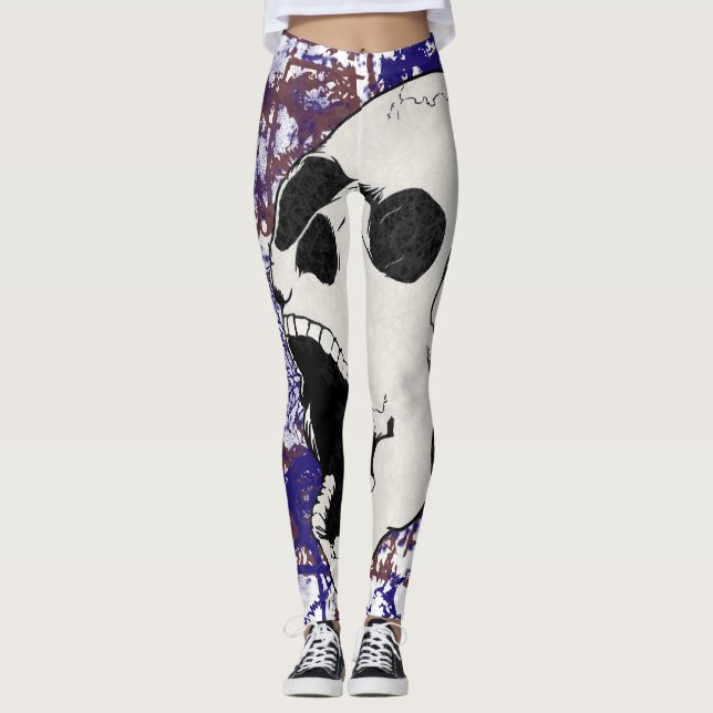 Abstrait hurler crâne Crazy Leggings (Devant)