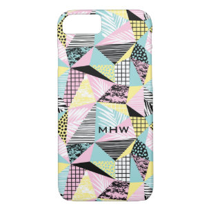 Abstrait Memphis Motif personnalisé coques monogra
