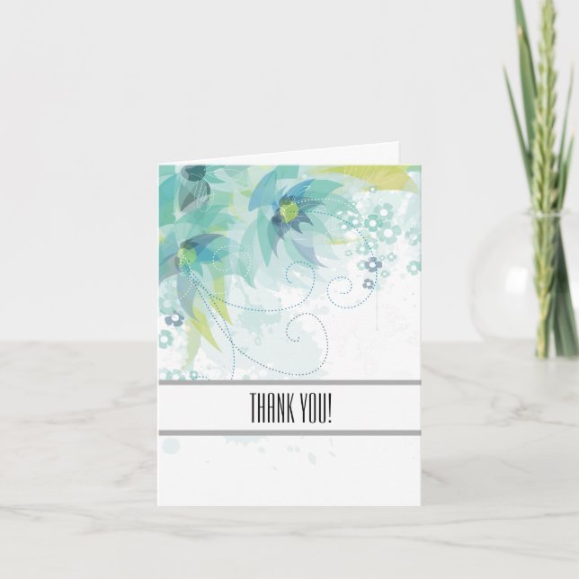 Abstrait Merci Floral Bleu (Devant)