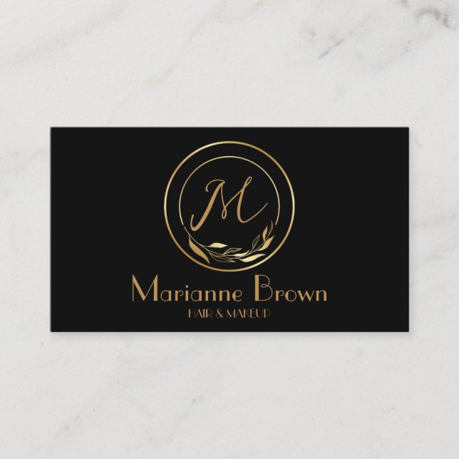 Abstrait minimaliste Carte de visite noir moderne (Devant)