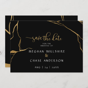 Abstrait moderne Noir et Or Japonais Kintsugi