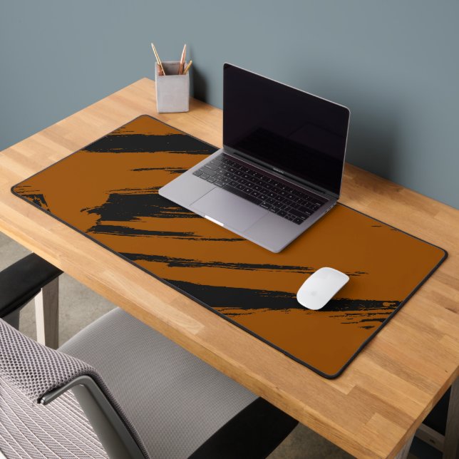 Abstrait Moderne Orange Brûlé et Noir (Bureau 2)