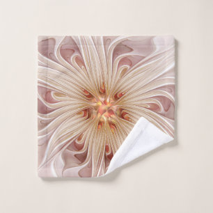Abstrait Moderne Peach Pastel Flower Fractal Art