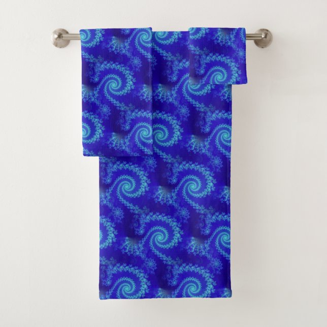 Abstrait Motif fractal de la spirale bleue (En situation)