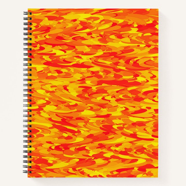 Abstrait Motif Orange rouge jaune Carnet spirale (Devant)