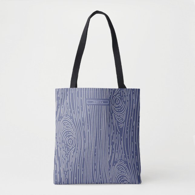 Abstrait Motif Sac fourre-tout de la Marine White  (Devant)