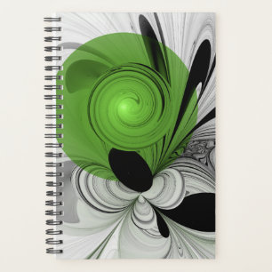 Abstrait noir et blanc avec art fractal vert