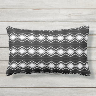 Abstrait noir et blanc Coussin extérieur Lumbar