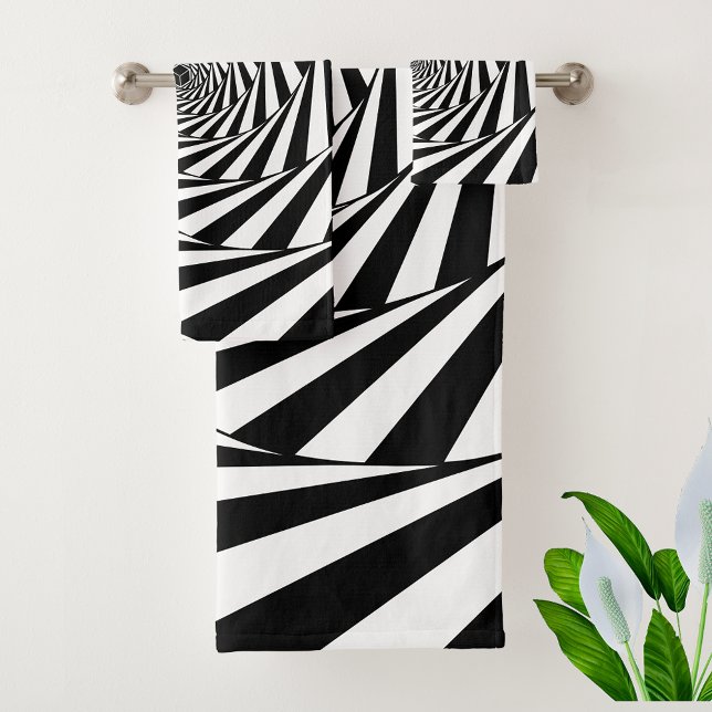 Abstrait noir et blanc spirale escalier art (Créateur téléchargé)