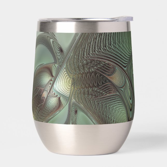 Abstrait Olive Sage Green Grey Fractal Art Imagina (Gauche)