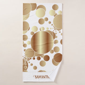 Abstrait or moderne Motif Pois blanc