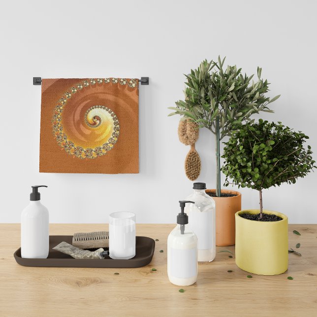 Abstrait or Orange Dégradé Spiral Fractal (Créateur téléchargé)