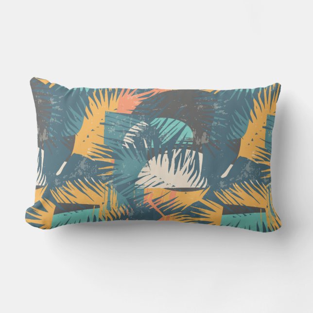 Abstrait Palm Leaf Motif lancer des oreillers (Recto)