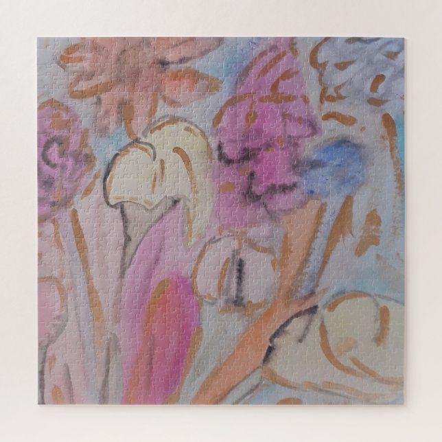 Abstrait Pastel Floral Jigsaw Puzzle (Vertical)