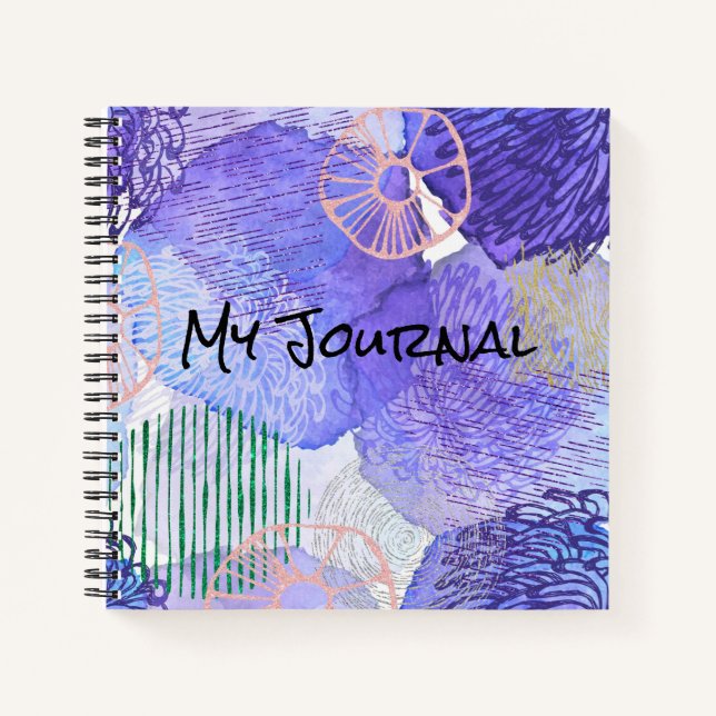 Abstrait Purple, PInk et Green Journal personnel (Devant)