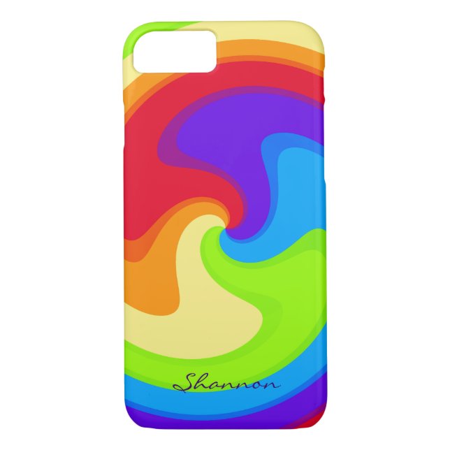 Abstrait Rainbow Swirl iPhone 7 coque personnalisé (Dos)