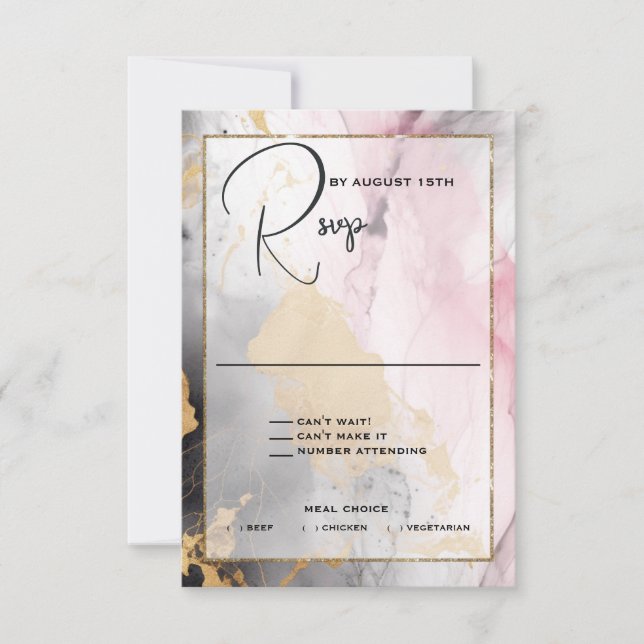 Abstrait RSVP Black Gold Rose rose (Devant)