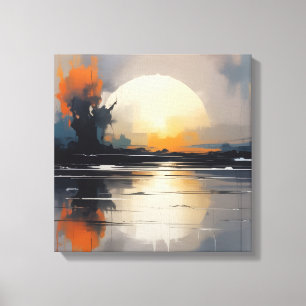 Abstrait Sunset Landscape toile murale Art