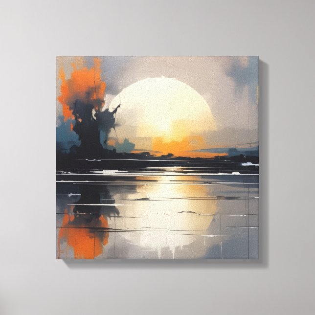 Abstrait Sunset Landscape toile murale Art (Recto)