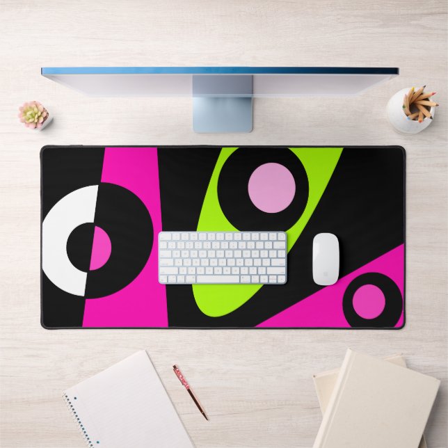 Abstrait surf Chaud rose Lime Vert noir (Bureau 1)